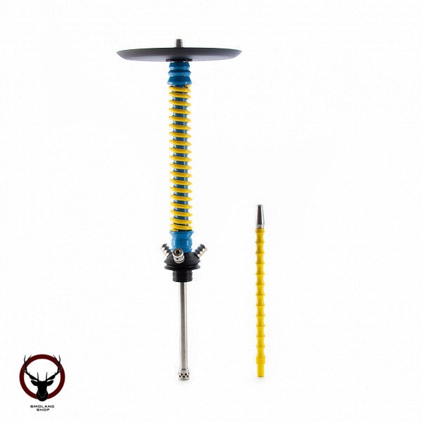 Кальян MAMAY CUSTOMS Coilovers сине-жёлтый (грав.Акула) (без колбы) 1