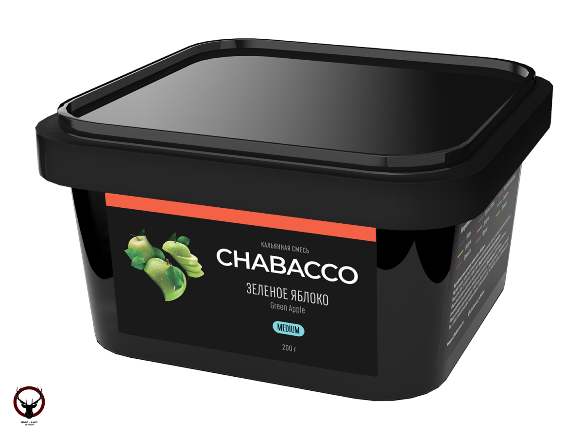 Chabacco MEDIUM Green apple 200гр МРК