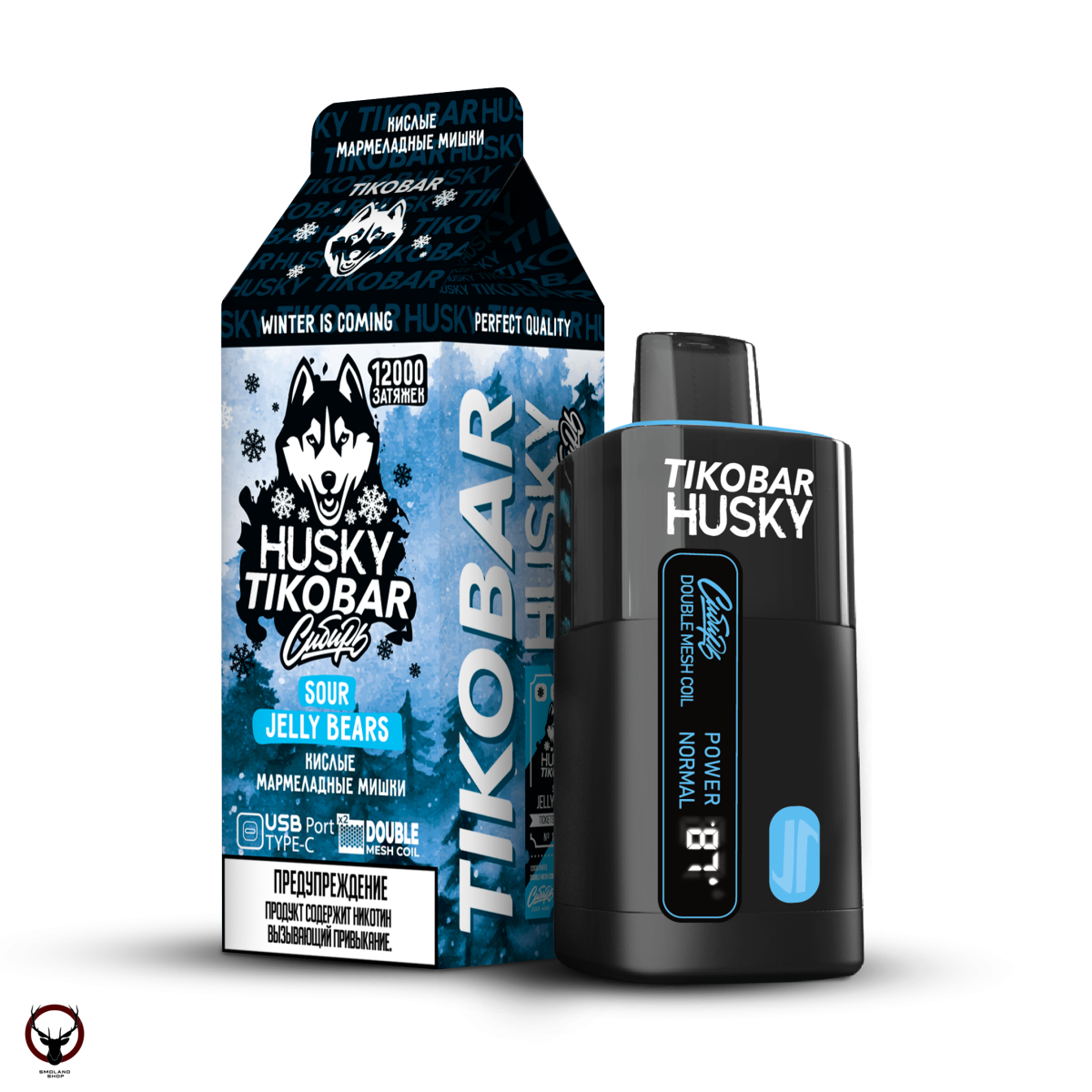 Электронная сигарета TIKOBAR HUSKY Сибирь Кислые мармеладные мишки 12000 затяжек