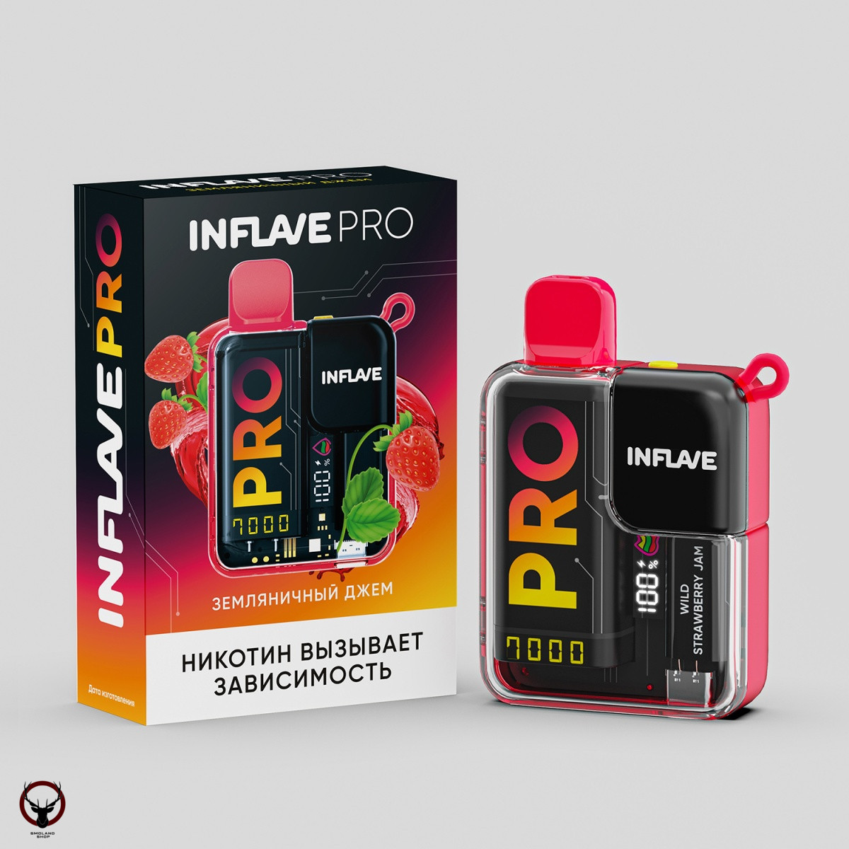Электронная сигарета INFLAVE PRO Земляничный джем (7000 затяжек)